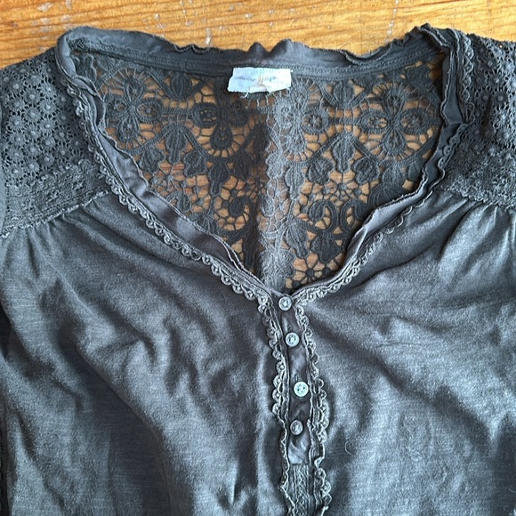 Anthro Meadow Rue top with crochet detail - Picture 2 of 8